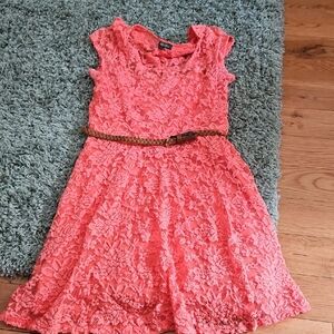 Lily Rose Coral Fit and Flare Dress